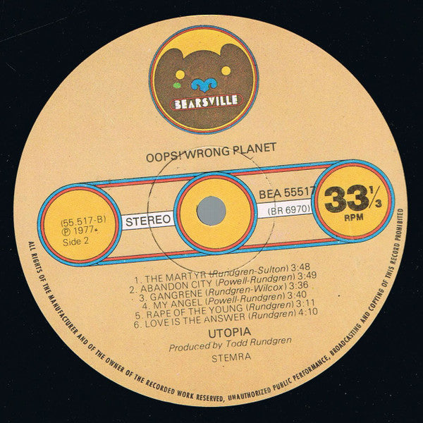 Utopia (5) : Oops! Wrong Planet (LP, Album)