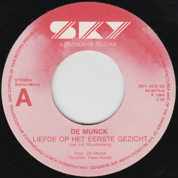 De Munck : Liefde Op Het Eerste Gezicht (7", Single)