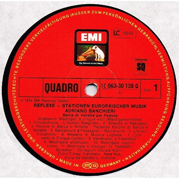 Adriano Banchieri, Gianrico Tedeschi, Collegium Vocale Köln, Colin Tilney, Pere Ros : Barca Di Venetia Per Padova (LP, Quad)