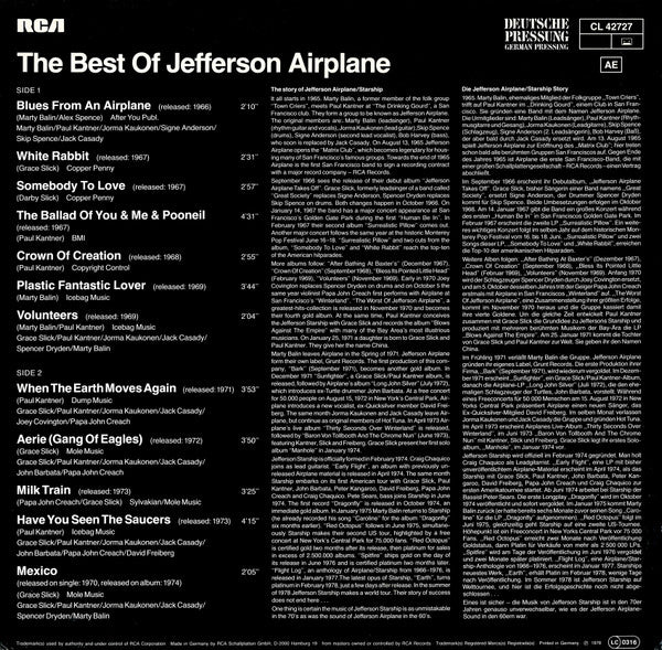 Jefferson Airplane : The Best Of Jefferson Airplane (LP, Comp)