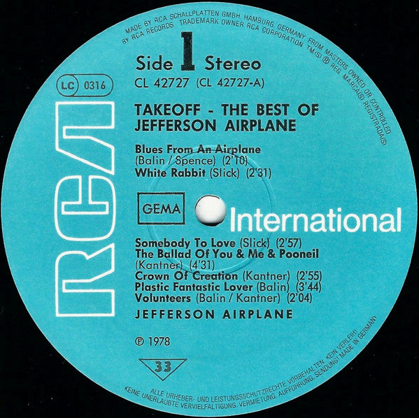 Jefferson Airplane : The Best Of Jefferson Airplane (LP, Comp)