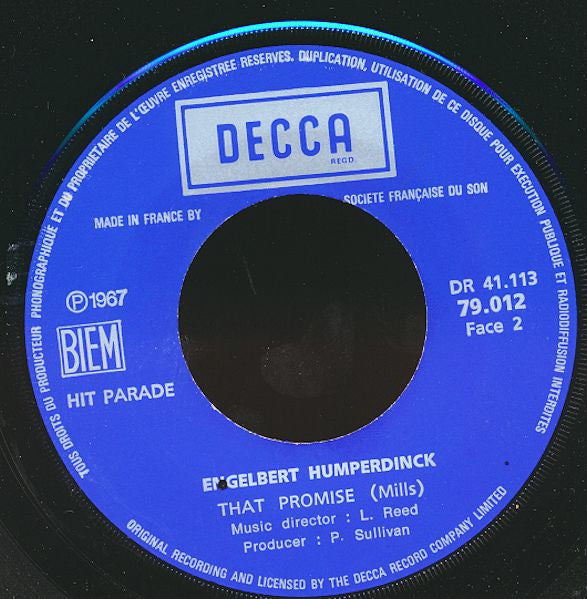 Engelbert Humperdinck : The Last Waltz / That Promise (7", Single)