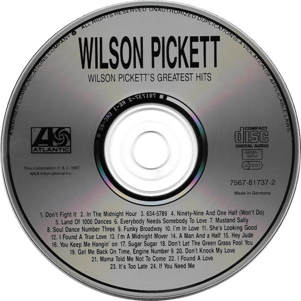 Wilson Pickett : Wilson Pickett's Greatest Hits (CD, Comp, RE)