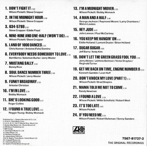 Wilson Pickett : Wilson Pickett's Greatest Hits (CD, Comp, RE)