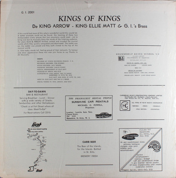 King Arrow And Ellie Matt Accompanied By Ellie Matt & The G. I'S Brass : Kings Of Kings (LP, Album)