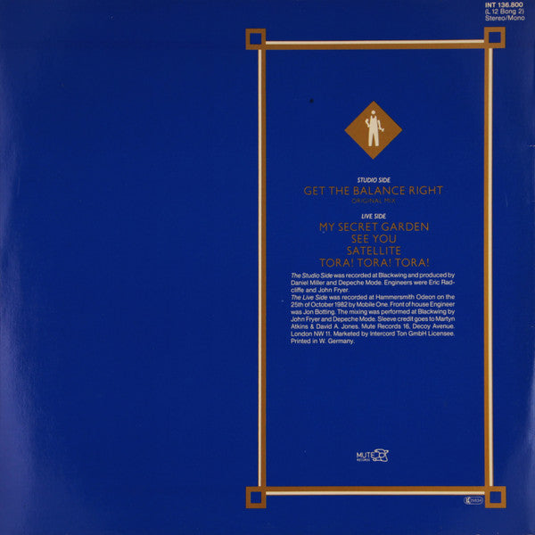 Depeche Mode : Get The Balance Right And Live Tracks (12", Ltd, Num)