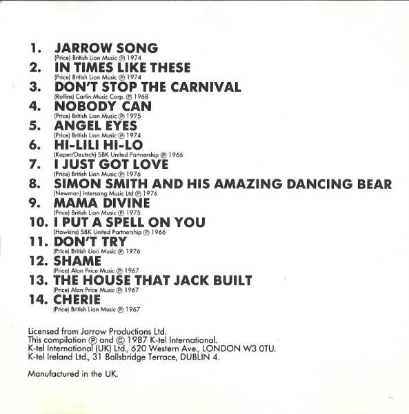 Alan Price : Greatest Hits (CD, Comp)