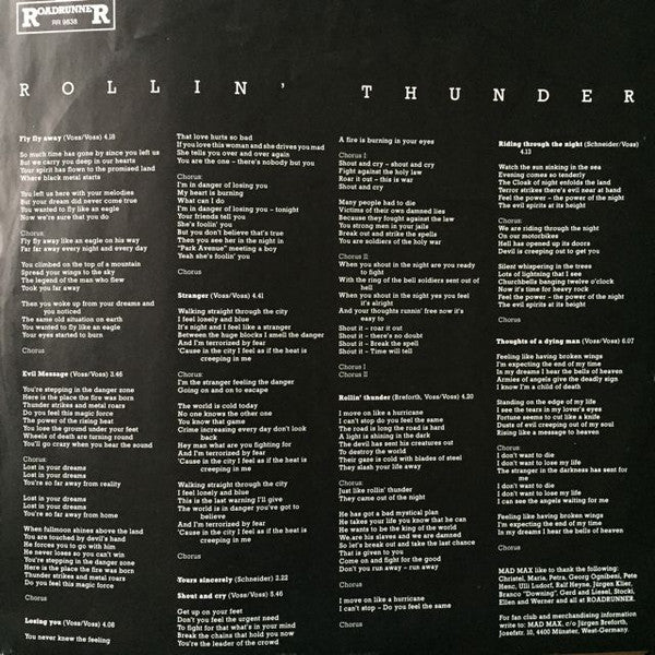 Mad Max (5) : Rollin' Thunder (LP, Album)