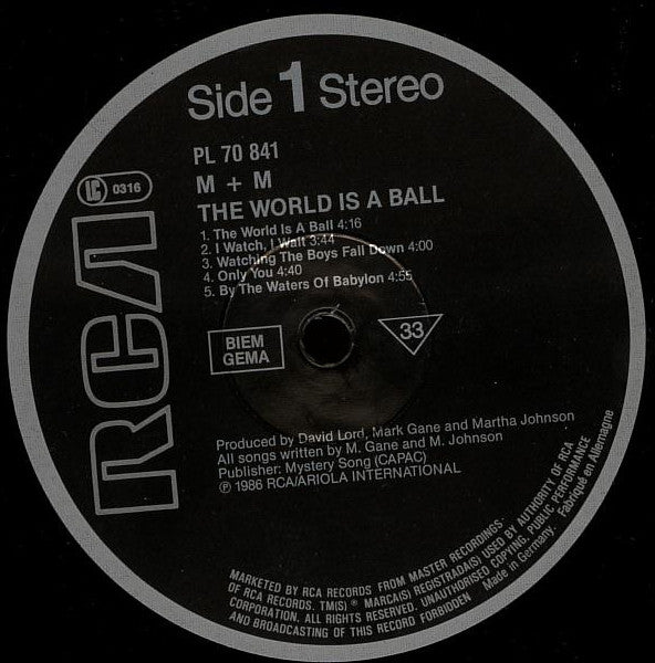 M + M : The World Is A Ball (LP, Album)