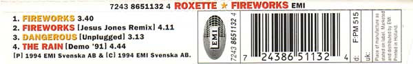 Roxette : Fireworks (CD, Maxi)