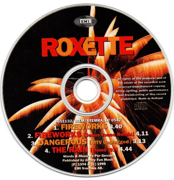 Roxette : Fireworks (CD, Maxi)