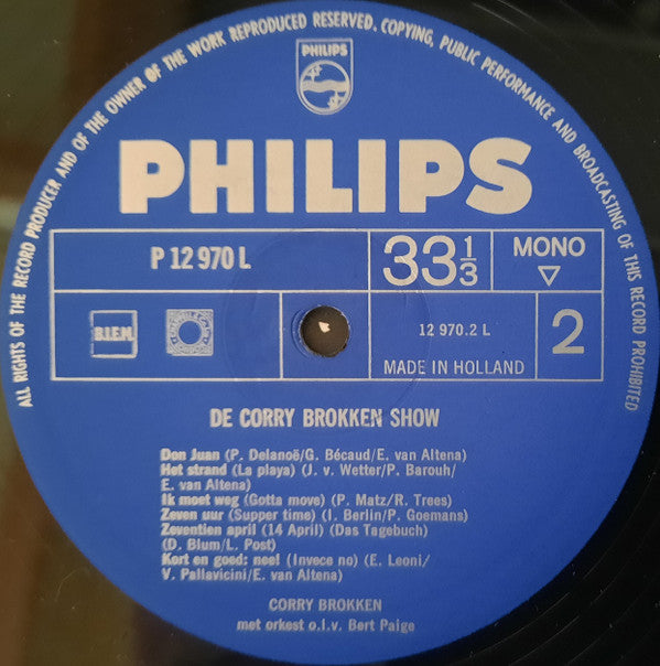Corry Brokken : De Corry Brokken Show (LP, Album, Mono, Gat)