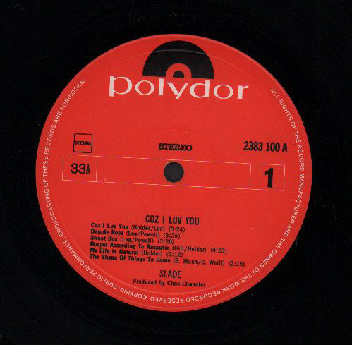 Slade : Coz I Luv You (LP, Comp)