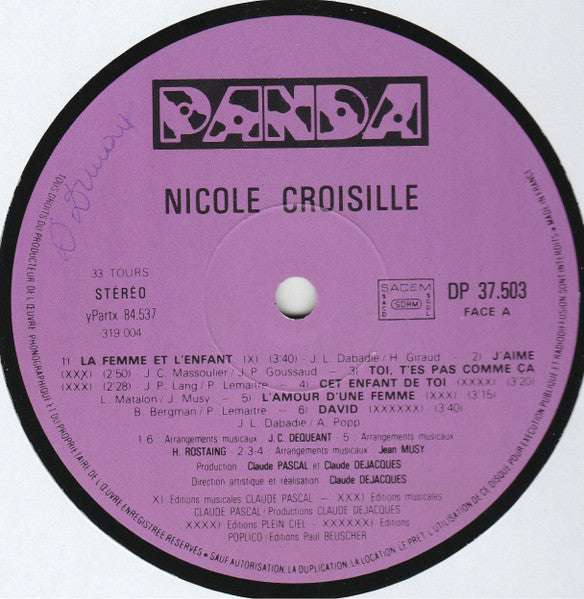 Nicole Croisille : La Femme Et L'enfant (LP, Album, Gat)
