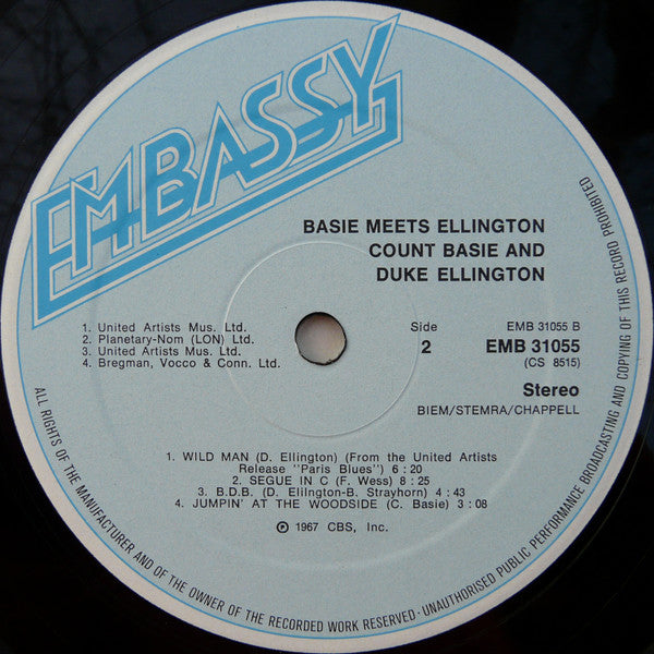 Count Basie And Duke Ellington : Basie Meets Ellington (LP, Album, RE)