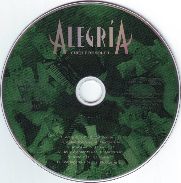 Cirque Du Soleil : Alegría (CD, Album)