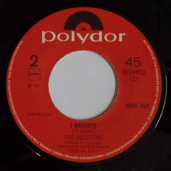 The Passions : Skin Deep (7", Single)