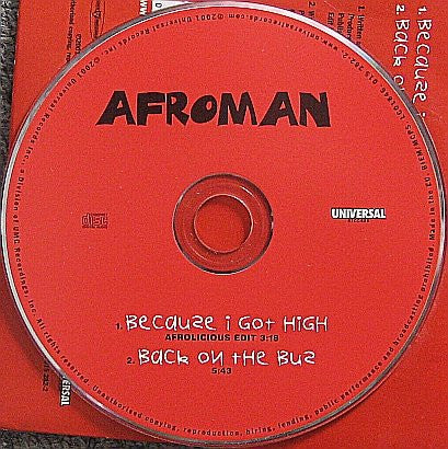 Afroman : Because I Got High (CD, Single, Car)
