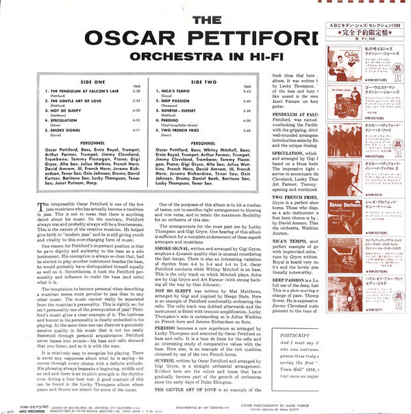 Oscar Pettiford Orchestra : In Hi-Fi (LP, Mono, RE)