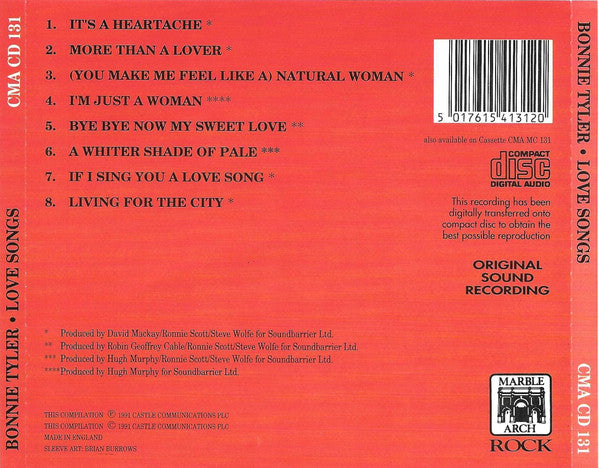 Bonnie Tyler : Love Songs (CD, Comp)