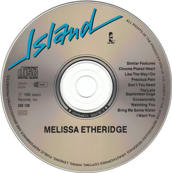 Melissa Etheridge : Melissa Etheridge (CD, Album)