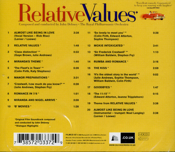 John Debney : Relative Values (Original Motion Picture Soundtrack) (CD)
