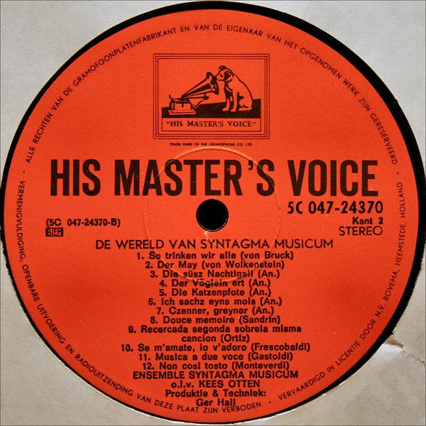 Syntagma Musicum O.l.v. Kees Otten : De Wereld Van Syntagma Musicum (LP, Comp)