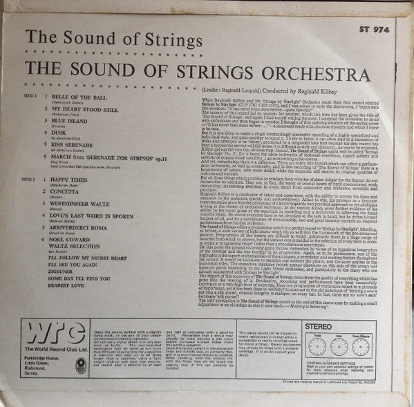 Reg Kilbey And The The Sound Of Strings Orchestra : The Sound Of Strings (LP, Club)