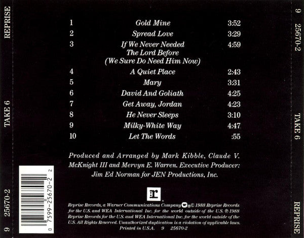 Take 6 : Take 6 (CD, Album)