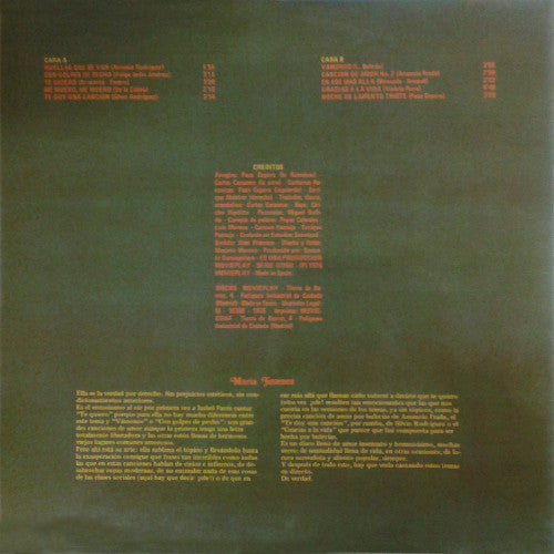 María Jiménez : Maria Jimenez (LP, Album, RE, Gat)