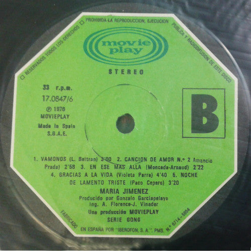 María Jiménez : Maria Jimenez (LP, Album, RE, Gat)