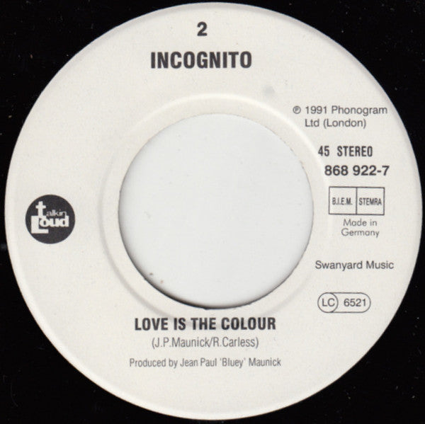 Incognito Featuring Chyna : Crazy For You (7", Single)
