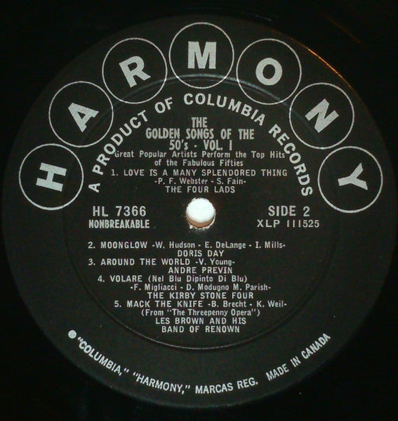 Various : The Golden Songs Of The 50's - Vol 1 (LP, Album, Comp,  )