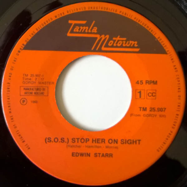 Edwin Starr : (S.O.S.) Stop Her On Sight (7", Single)