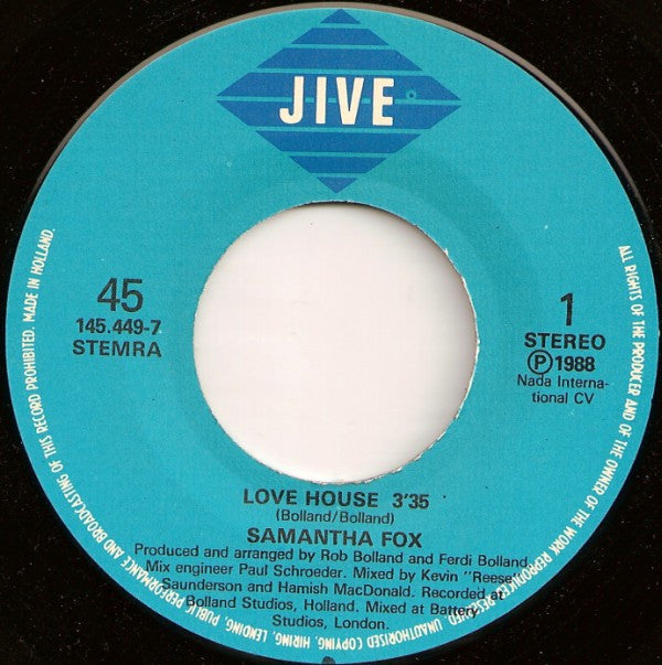 Samantha Fox : Love House (7", Single)