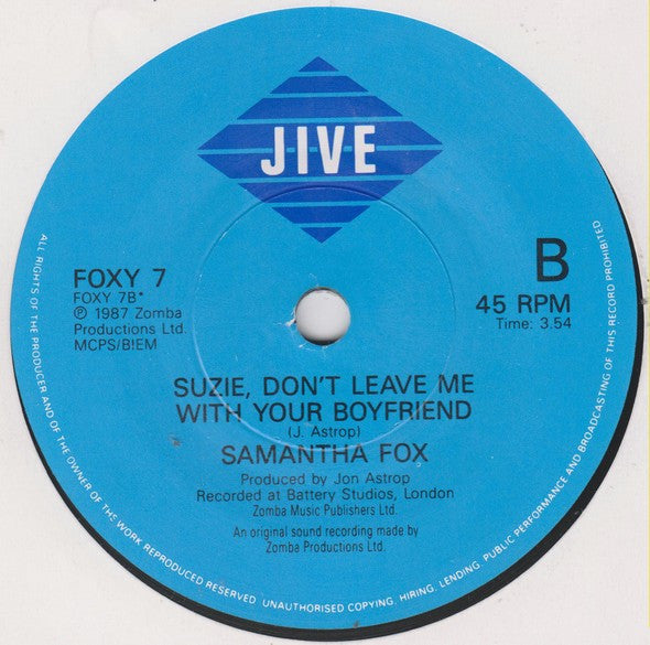 Samantha Fox : I Promise You (Get Ready) (7", Single)