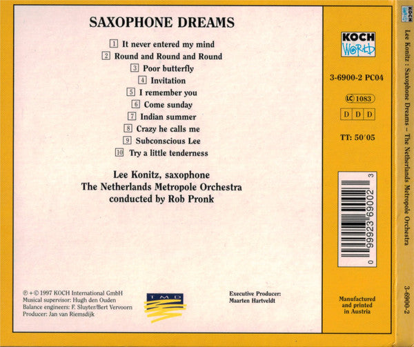 Lee Konitz, Metropole Orchestra : Saxophone Dreams (CD, Album)
