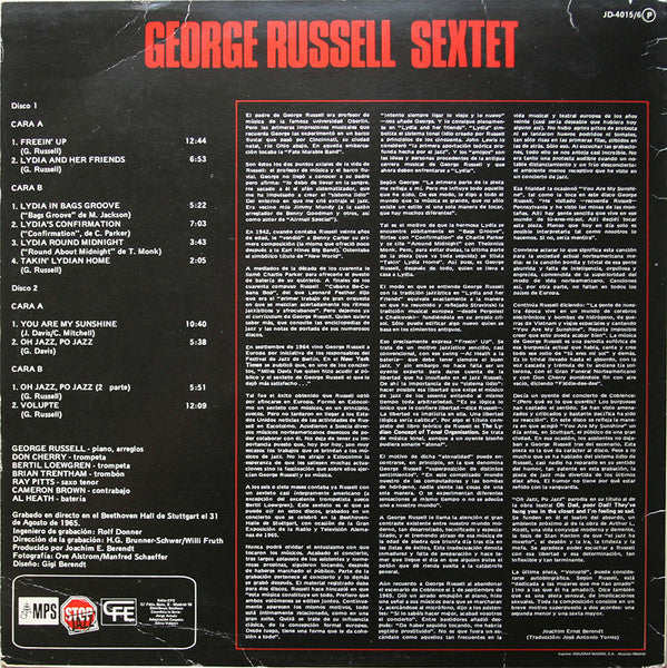 George Russell Sextet* Guest Don Cherry : At Beethoven Hall (2xLP, Comp, RE)