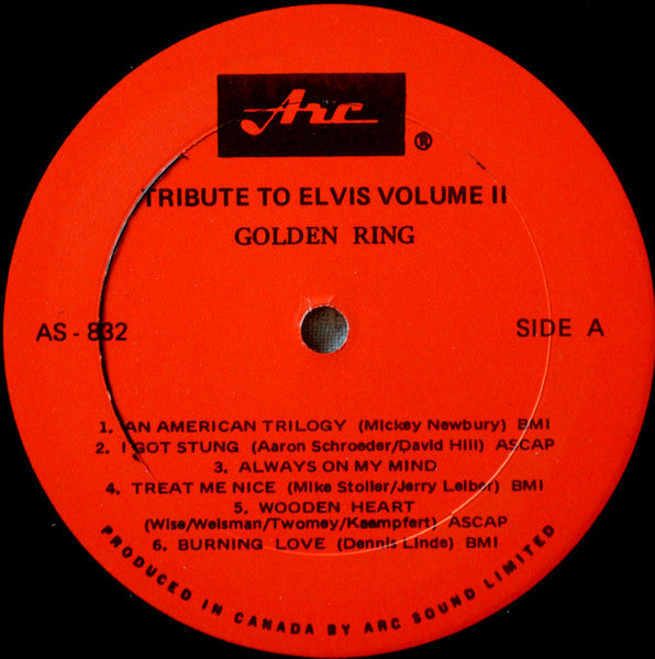 The Golden Ring : Tribute To Elvis Vol. 2 (LP, Album)