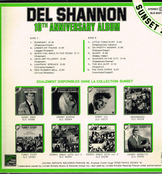 Del Shannon : 10th Anniversary Album (LP, Comp, RE)