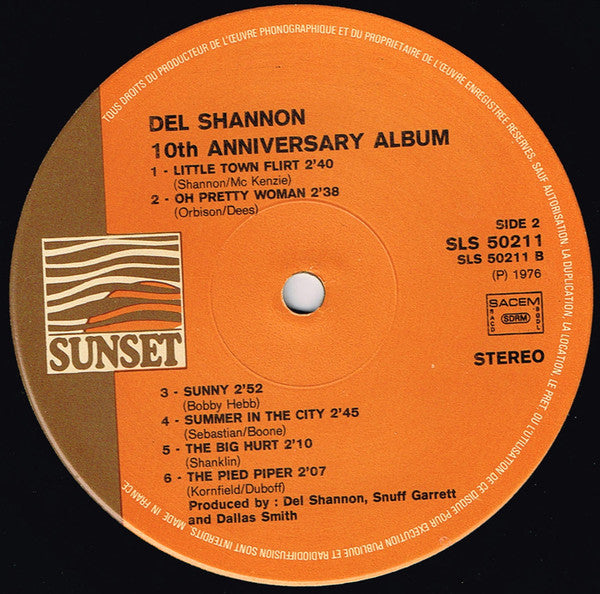 Del Shannon : 10th Anniversary Album (LP, Comp, RE)