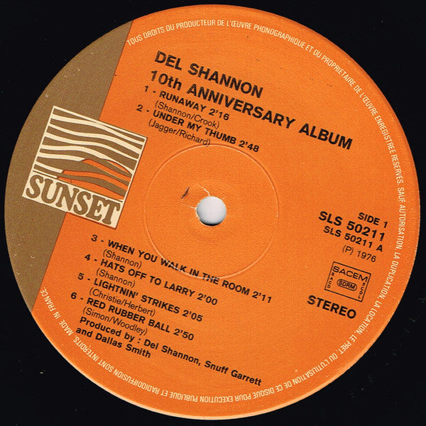 Del Shannon : 10th Anniversary Album (LP, Comp, RE)