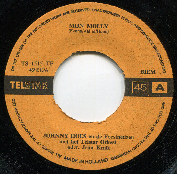 Johnny Hoes : Mijn Molly (7", Single)