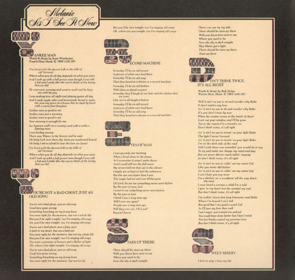 Melanie (2) : As I See It Now (LP, Album, Gat)