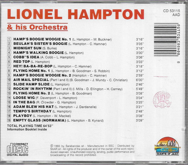 Lionel Hampton And His Orchestra : Lionel Hampton & His Orchestra (CD, Comp)