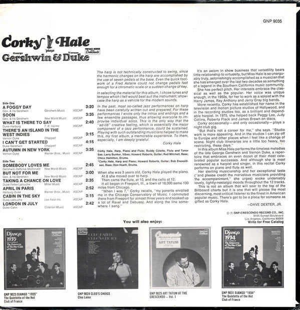Corky Hale : Plays George Gershwin & Vernon Duke (LP, Mono)