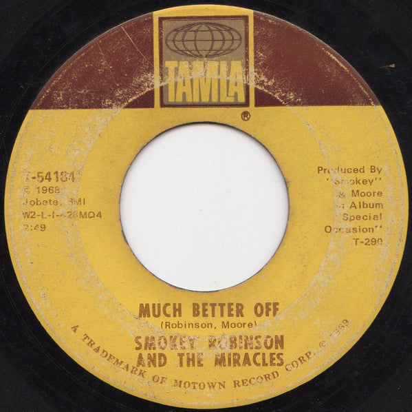 The Miracles : Abraham, Martin And John / Much Better Off (7", Single, Mono, Ame)