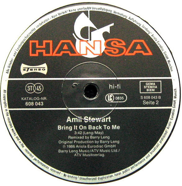 Amii Stewart & Deon Estus : My Guy, My Girl (12", Maxi)