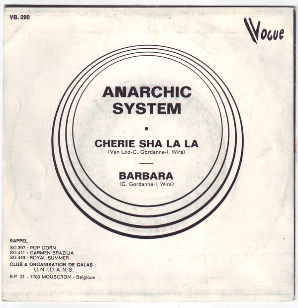 Anarchic System : Cherie Sha La La (7")