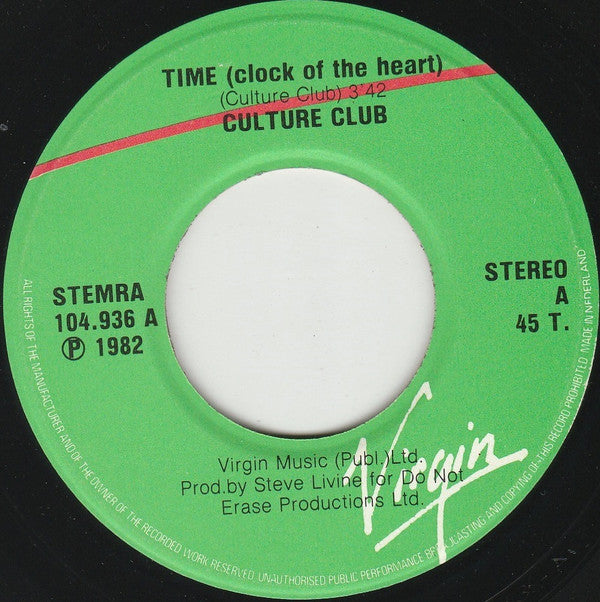 Culture Club : Time (Clock Of The Heart) (7", Single)